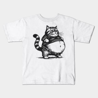 Cute Chubby Cat Kids T-Shirt